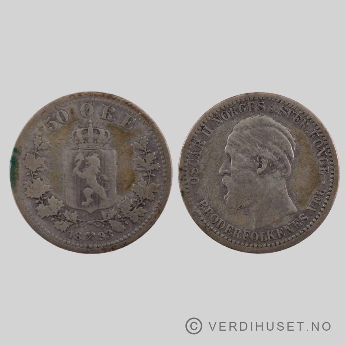 50 Øre 1893 Kv  1 -