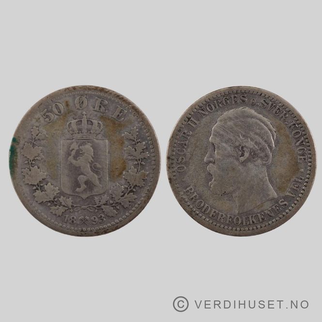 Hovedbilde 50 Øre 1893 Kv  1 -