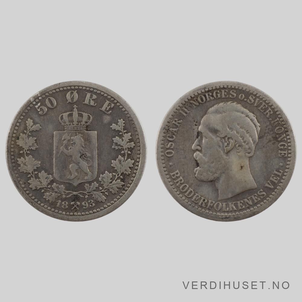 50 Øre 1893 Kv 1