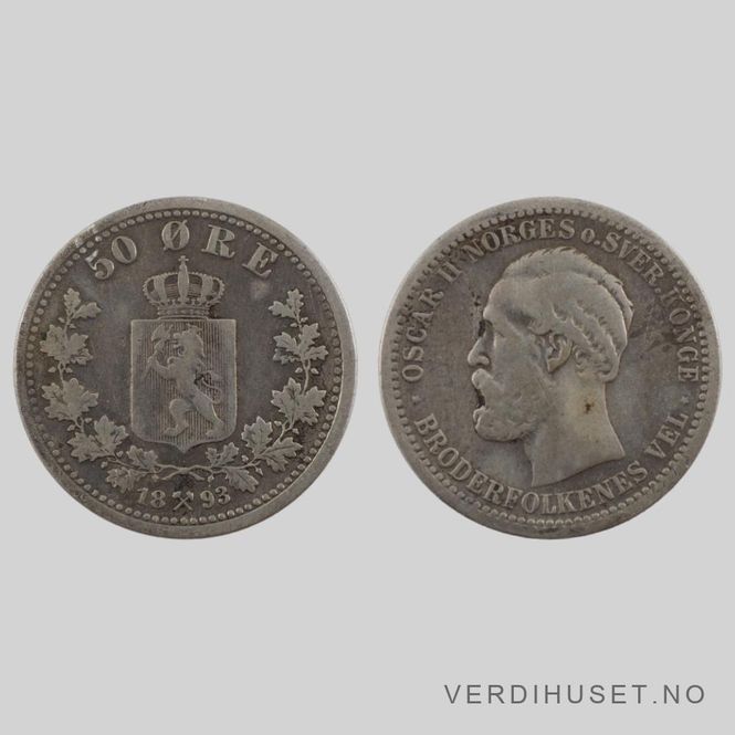Hovedbilde 50 Øre 1893 Kv 1