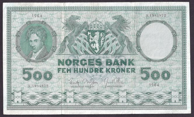 Hovedbilde 500 kr 1964 A Kv 1 (A.1984872)