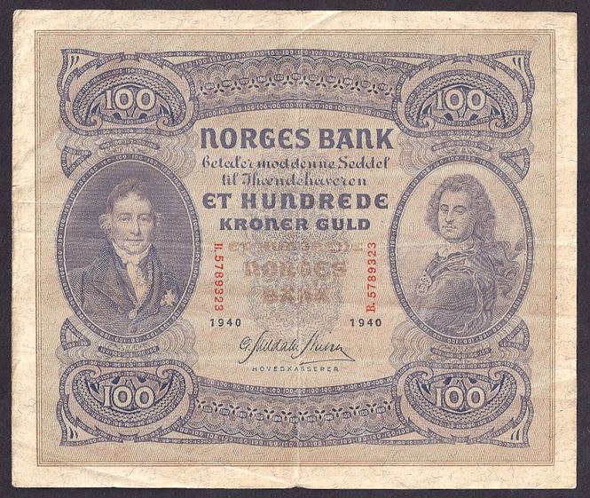 Hovedbilde 100 kr 1940B Kv g1 (B.5789323)