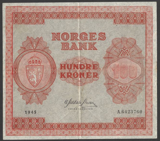 Hovedbilde 100 kr 1945 A Kv g1+ (A.6423760)
