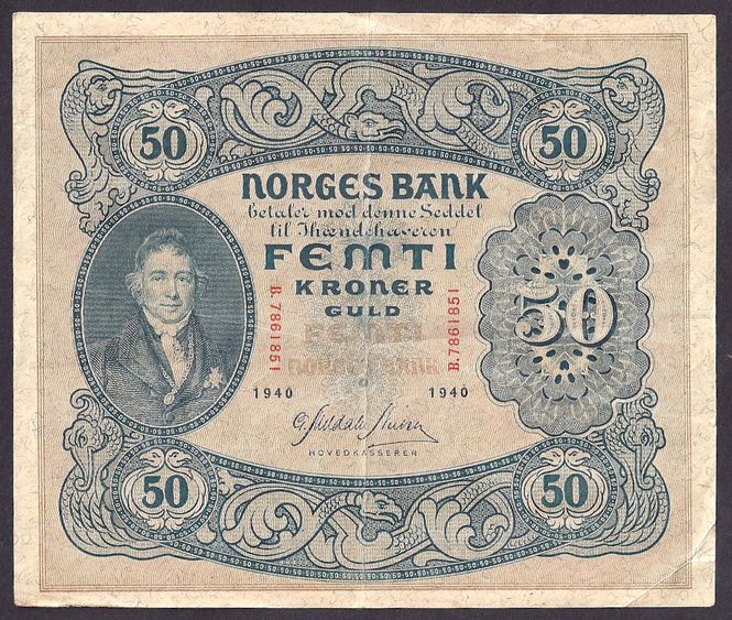 Hovedbilde 50 kr 1940 B kv s+1