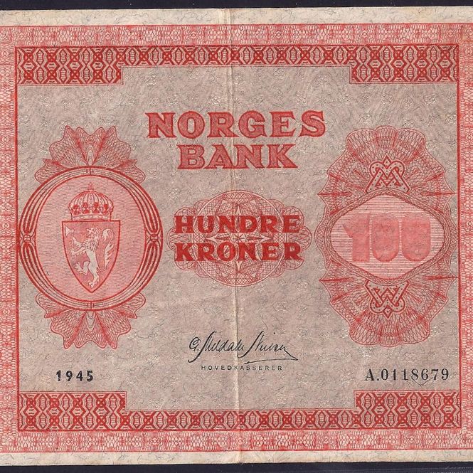 Hovedbilde 100 kr 1945 A Kv 1+ (A.0118679)