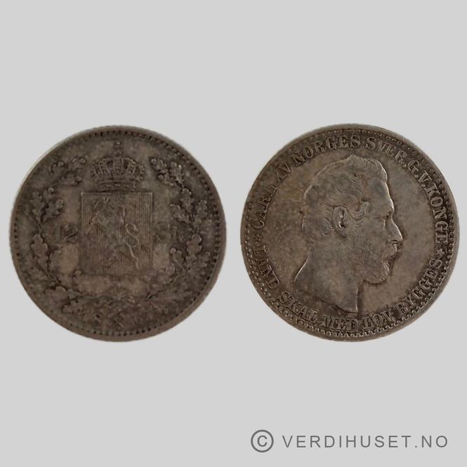 Hovedbilde 12 Skilling 1865 Kv 1+