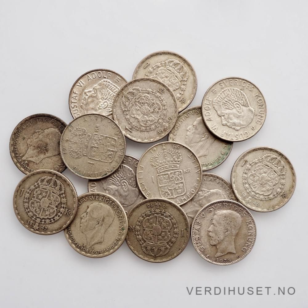 1 Kr Sverige - 40% sølv 
