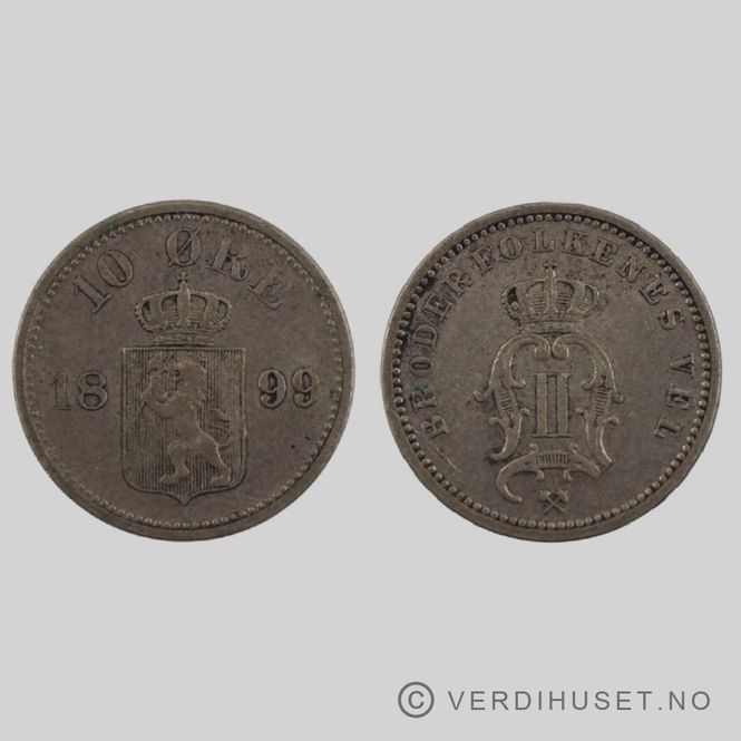 Hovedbilde 10 øre 1899 Kv 1+