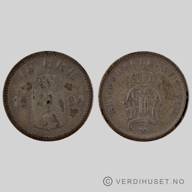 Hovedbilde 10 Øre 1894 Kv 1-