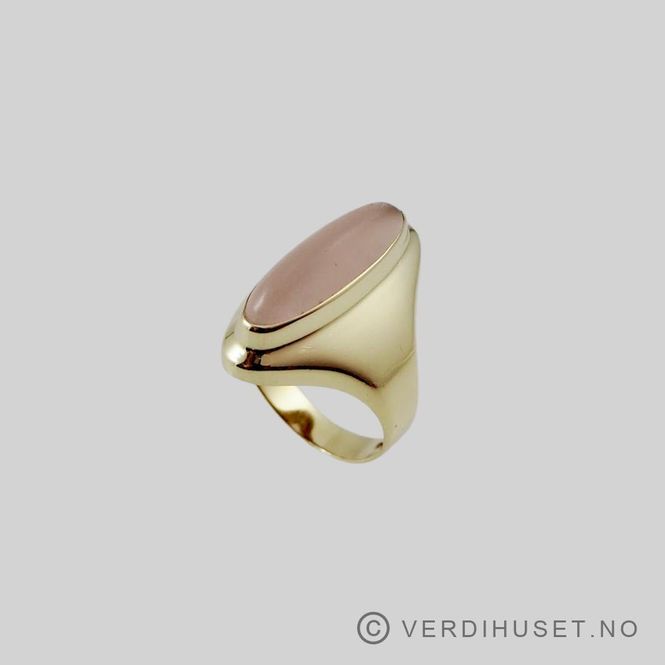 Hovedbilde Ring i 14 K gull med rosa sten