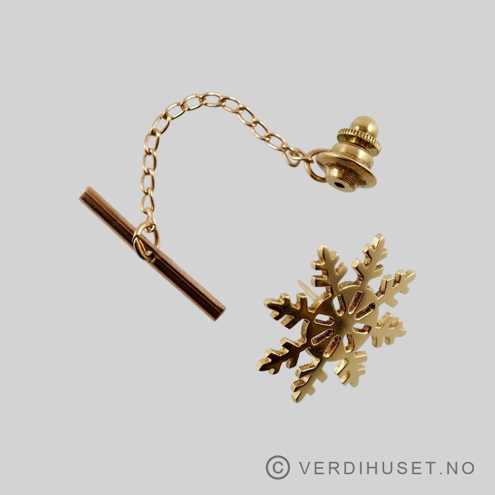 Tie-Tack/Slipsnål 14 K gull - Snøkrystall