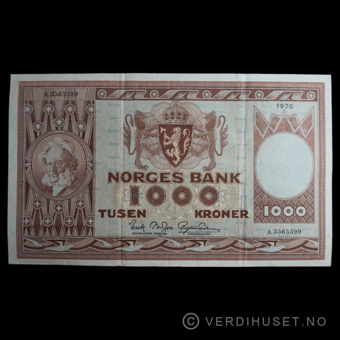 Hovedbilde 1000 Kr 1970 A Kv s1+ (A.3565399)