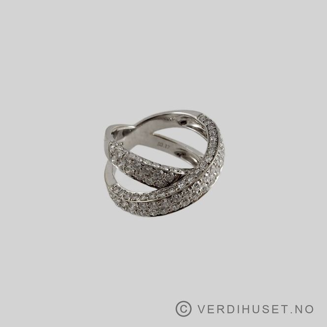 Hovedbilde Ring i 18 K hvitt gull med diamanter