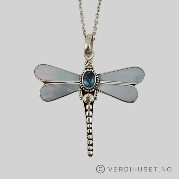 Hovedbilde Anheng i sølv med stener - 