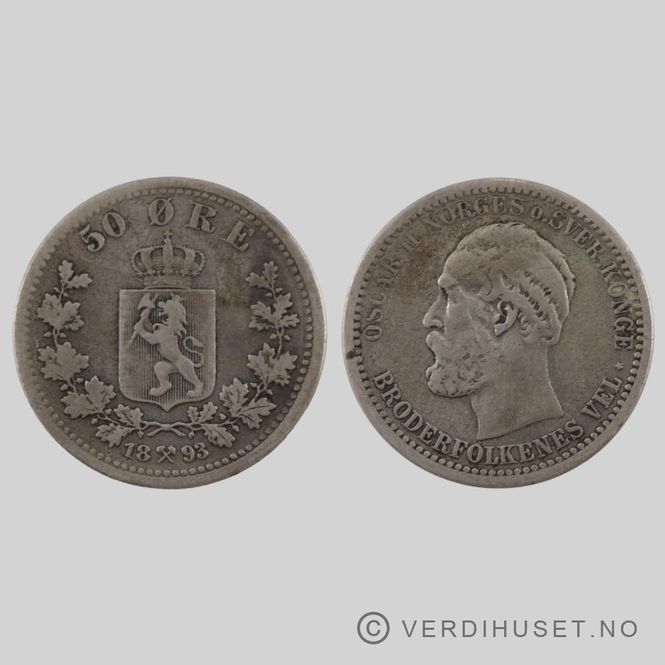 Hovedbilde 50 Øre 1893 Kv  1 -