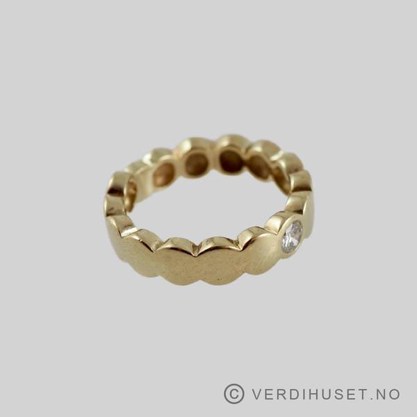 Hovedbilde Ring i 14 K gull med blank sten