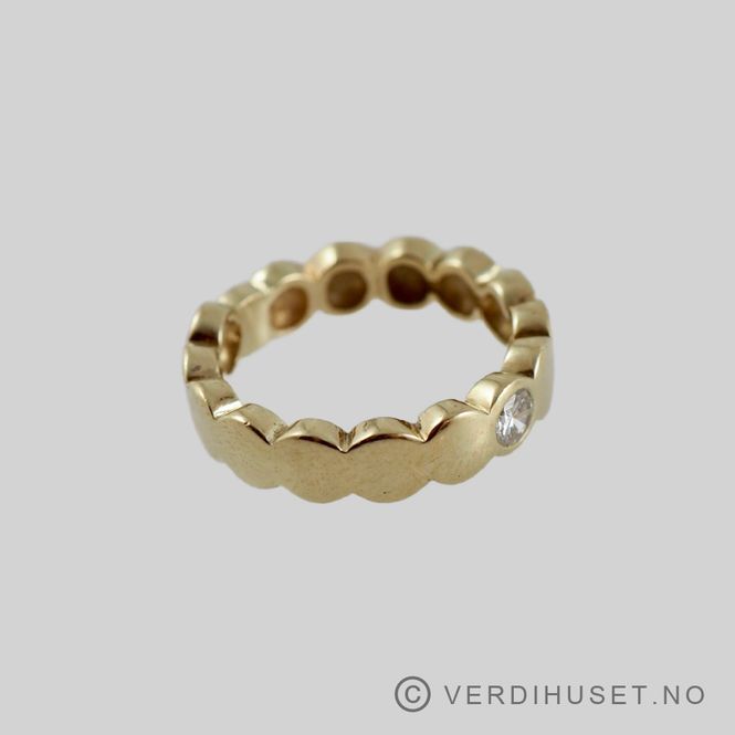 Hovedbilde Ring i 14 K gull med blank sten