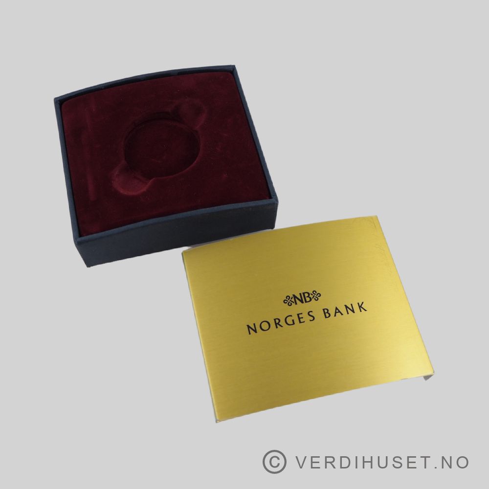 Original eske til Nobelmynten i gull - 2001