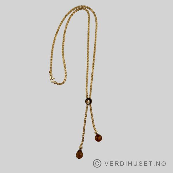 Hovedbilde Halssmykke i 14 K gull med brune stener