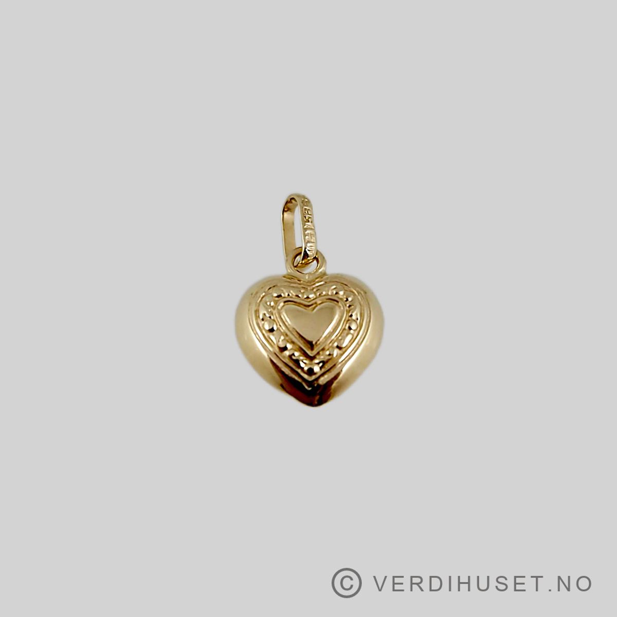 Charm i 14 K gull - Hjerte