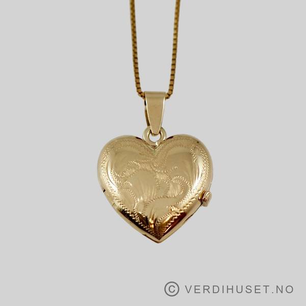Hovedbilde Anheng/Hjerte i 14 K gull