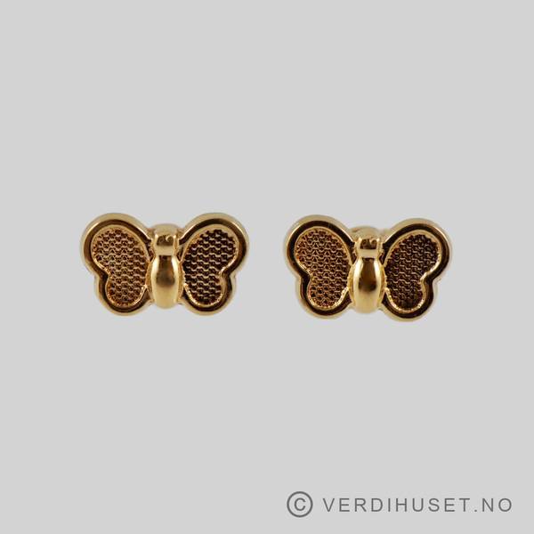 Hovedbilde Ørepynt i 18 K gull - Sommerfugl