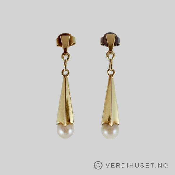 Hovedbilde Ørepynt i 14 K gull med perle