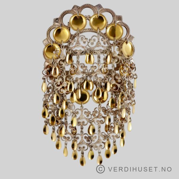 Hovedbilde Sølje med forgylte skåler/blad