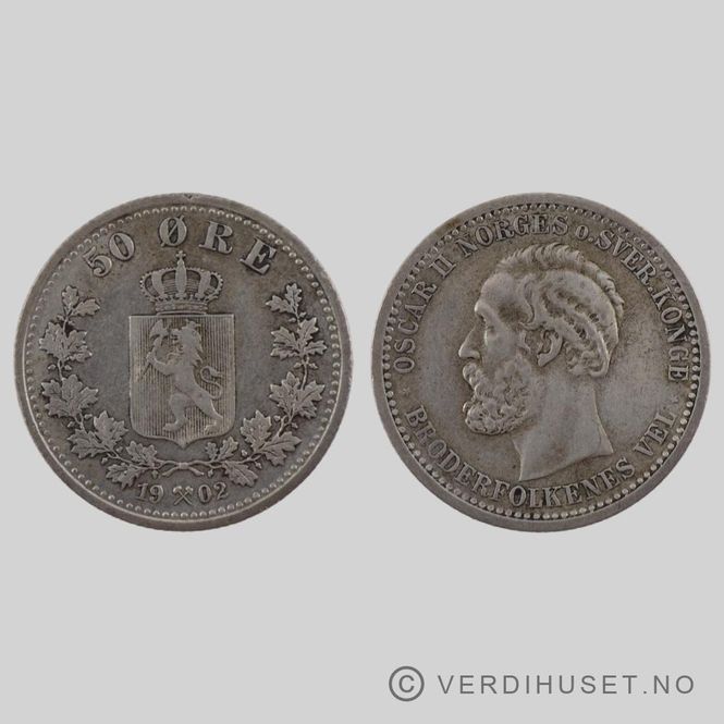 Hovedbilde 50 Øre 1902 Kv 1+