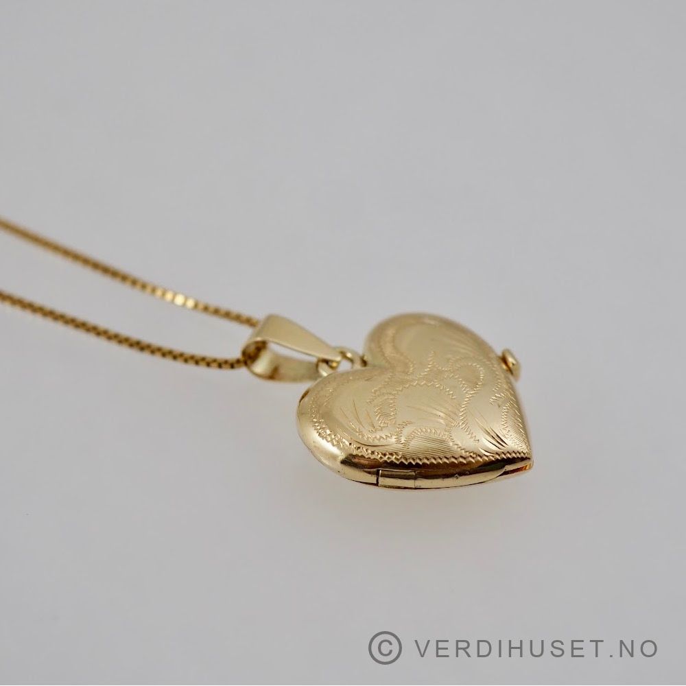 Anheng/Hjerte i 14 K gull
