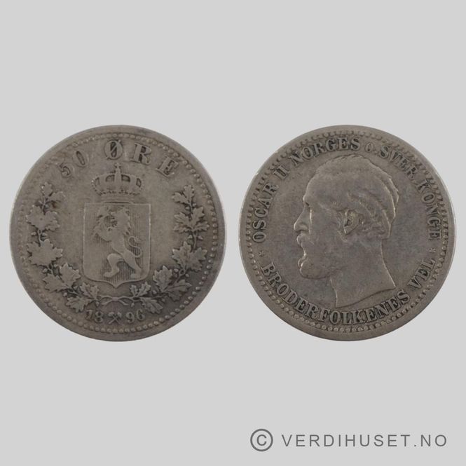 Hovedbilde 50 øre 1896 Kv 1-