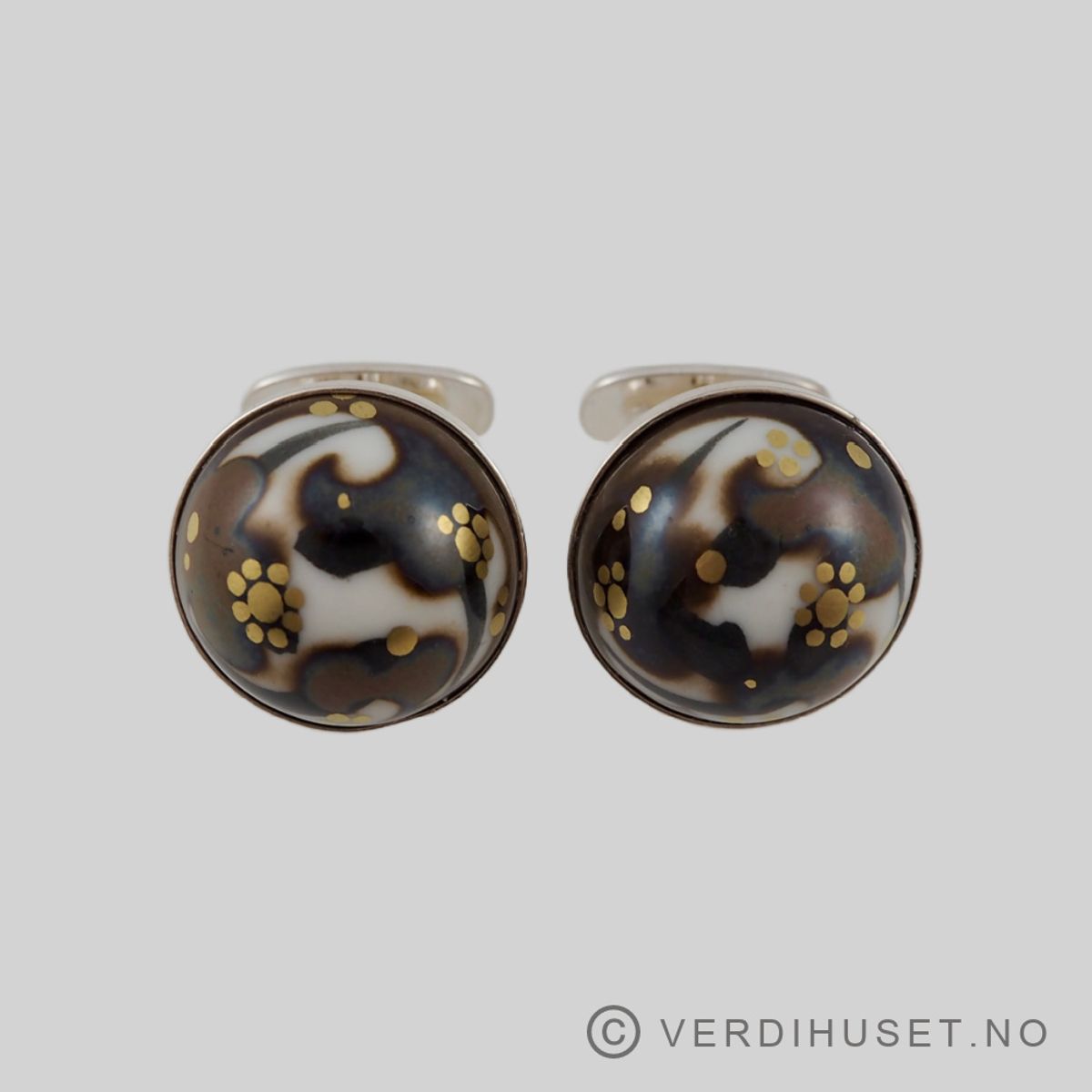 Mansjettknapper i sølv med porselenskule - Studio E&P