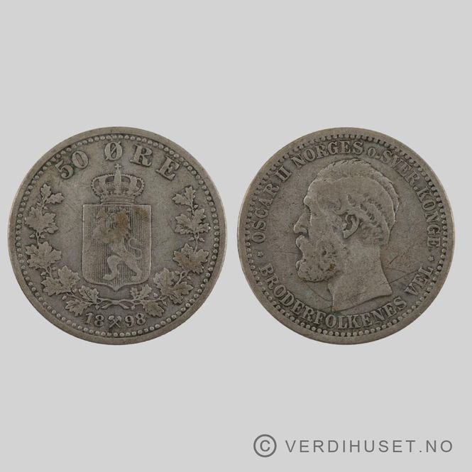 Hovedbilde 50 Øre 1898 Kv s1