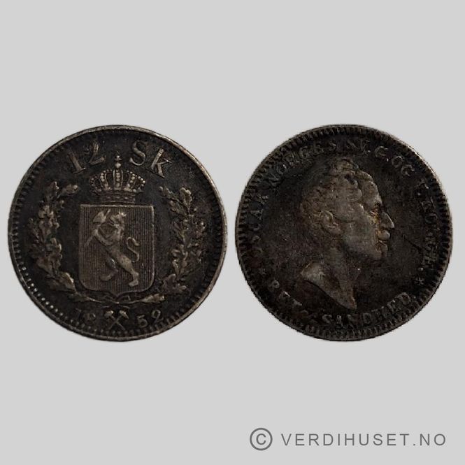 Hovedbilde 12 Skilling 1852 Kv g1