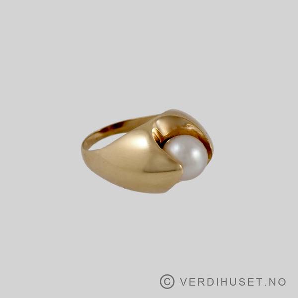 Hovedbilde Ring i 14 K gull med perle