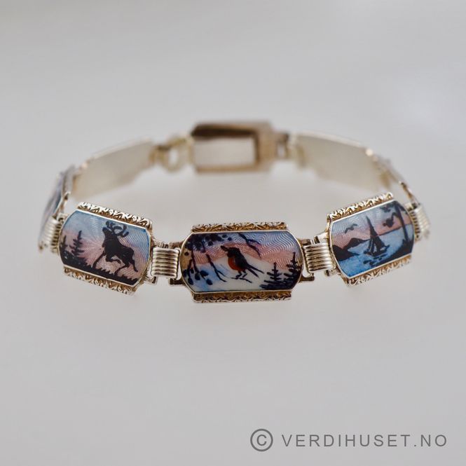 Hovedbilde Armbånd i forgylt sølv med emalje