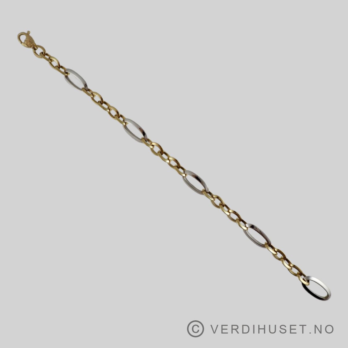 Armbånd i 14 K hvitt og gult gull