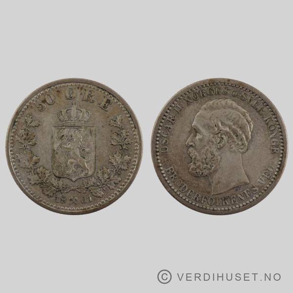 Hovedbilde 50 Øre 1901 Kv g 1