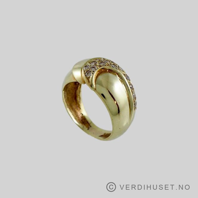 Hovedbilde Ring i 18 K gull med blanke stener