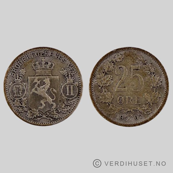 Hovedbilde 25 øre 1902 Kv 1