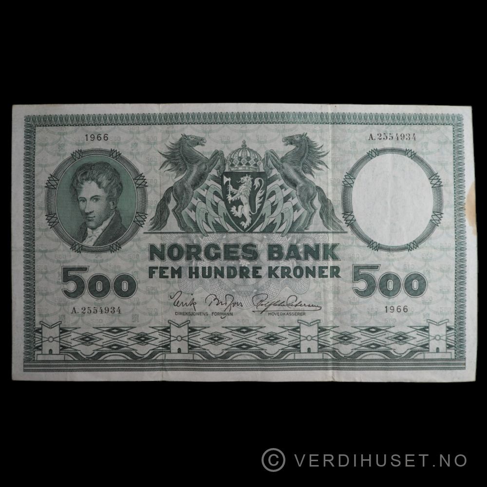 500 Kr 1966 A kv 1 (A.2554934) m/anmerking