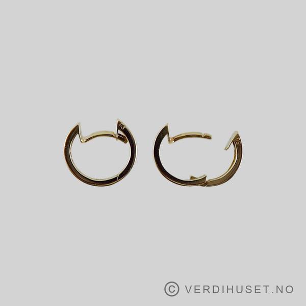 Hovedbilde Øreringer i 14 K gull med blank sten