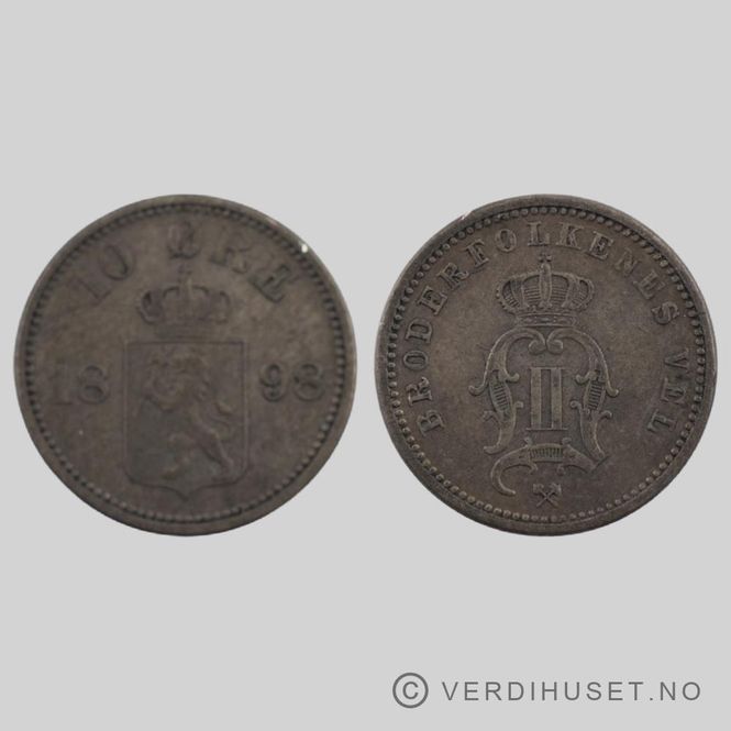 Hovedbilde 10 øre 1898 Kv 1+