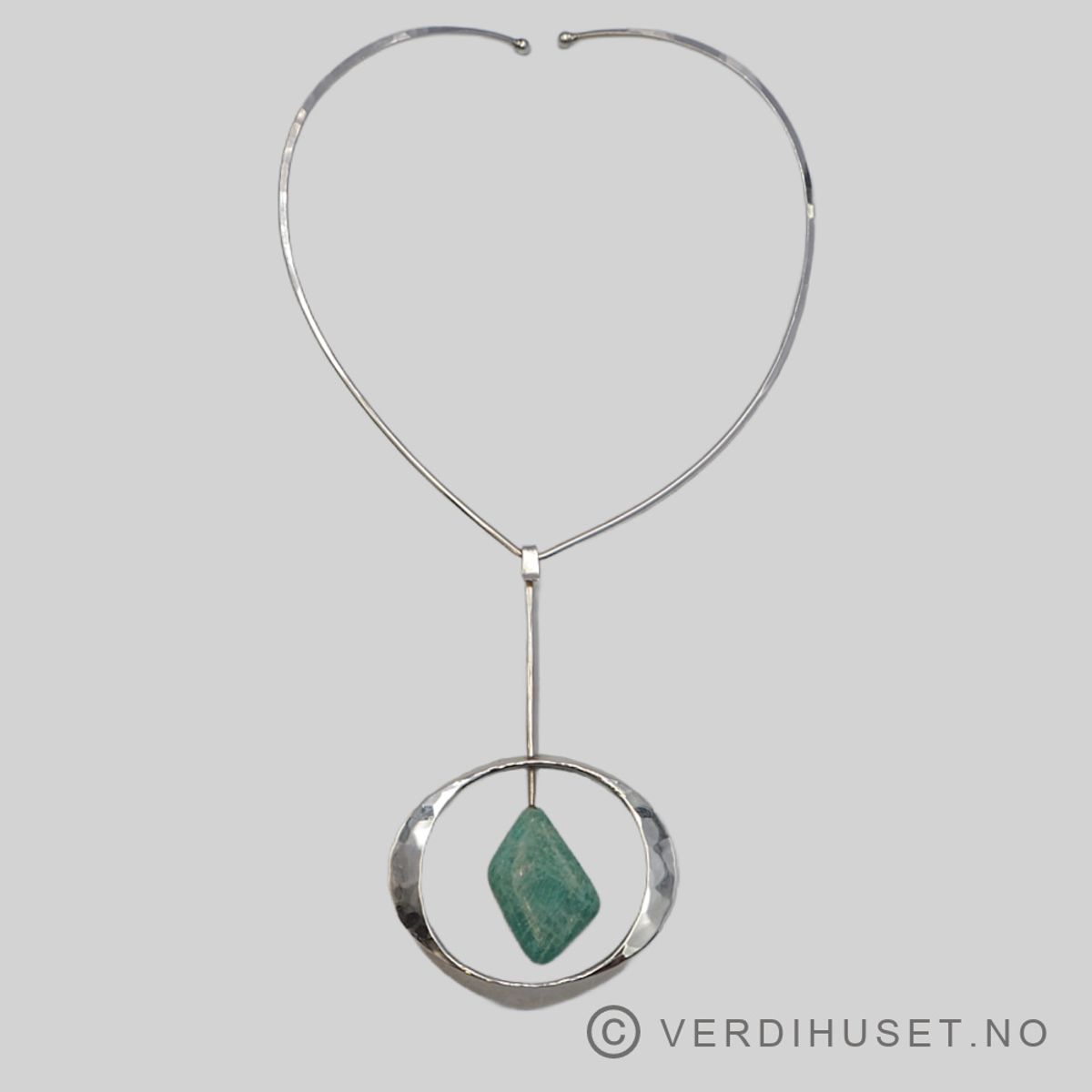 Anheng i sølv med amazonitt på klave - Tone Vigeland