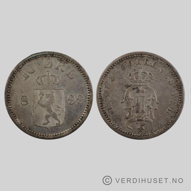 Hovedbilde 10 øre 1899 Kv 1+