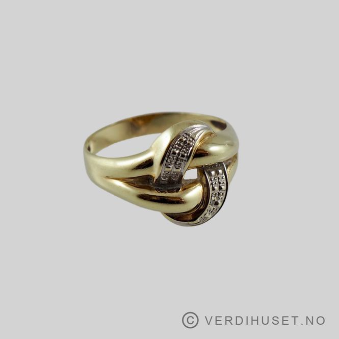 Hovedbilde Ring i 14 K gull med blank sten